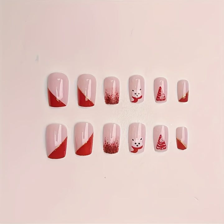 Festive Winter-Themed Nail Art