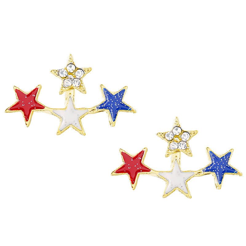 Women's nan patriotic horseshoe enamel dangle earrings with star-accented design and fishhook findings Kalsten