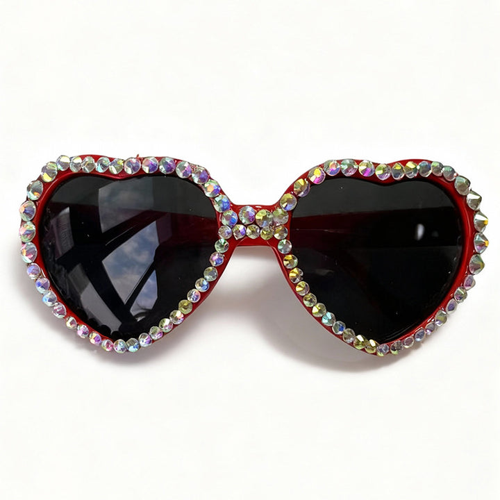 Heart-Shaped Rhinestone-Embellished Sunglasses Kalsten