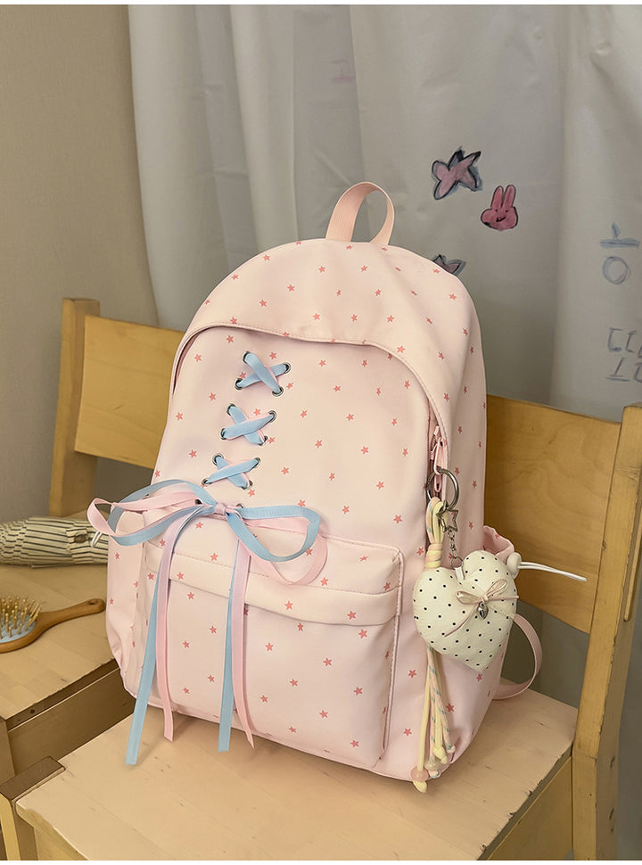 Star Print Decorative School Backpack Kalsten