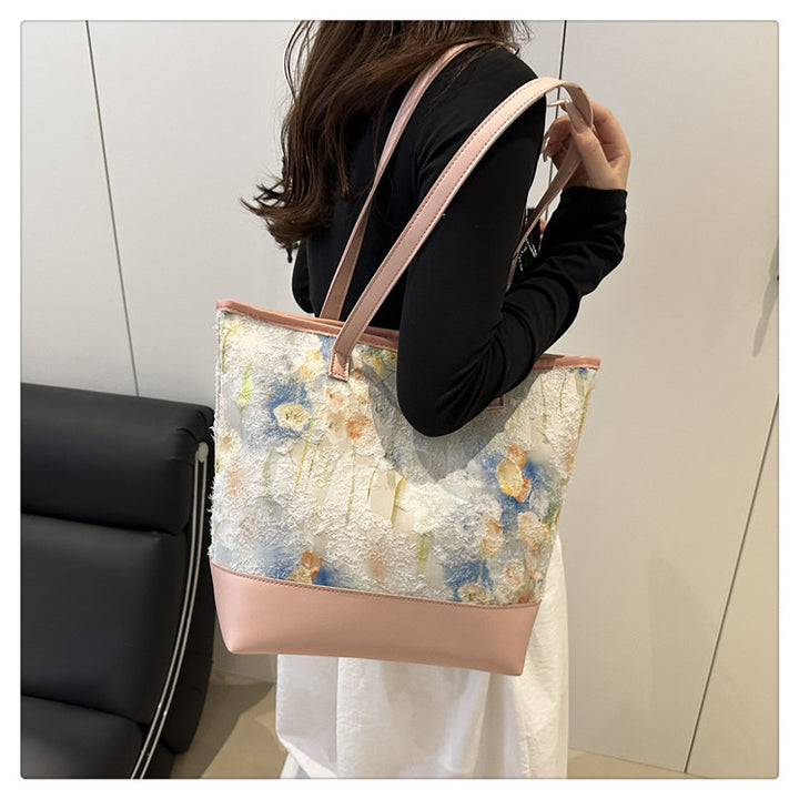 Artistic Floral Embroidered Tote Bag Kalsten