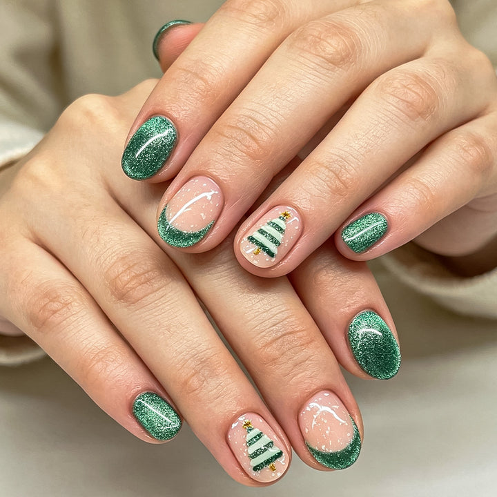 Festive Glittery Press-On Nail Art Set Kalsten