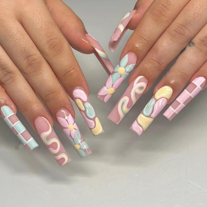 Artistic Long Press-On Nails Kalsten