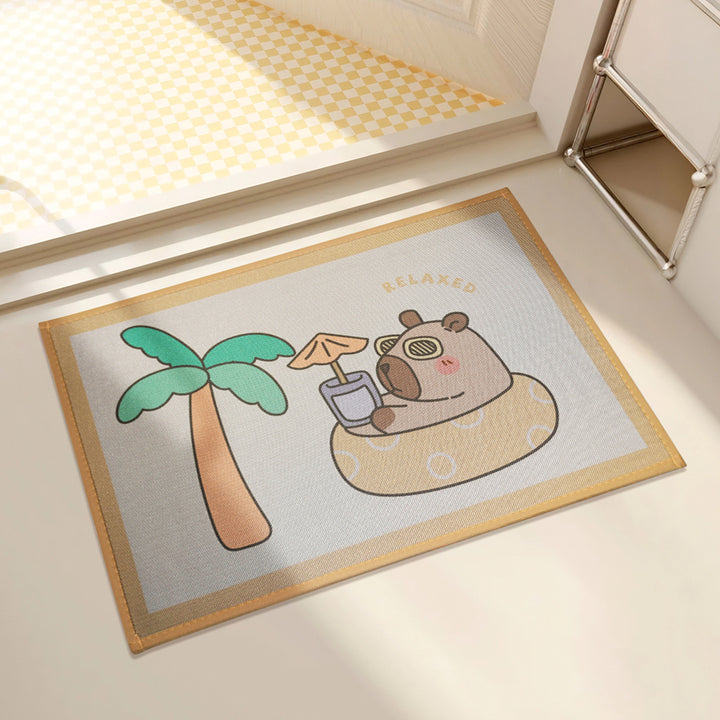 Adorable Capybara-Themed Door Mat for Home