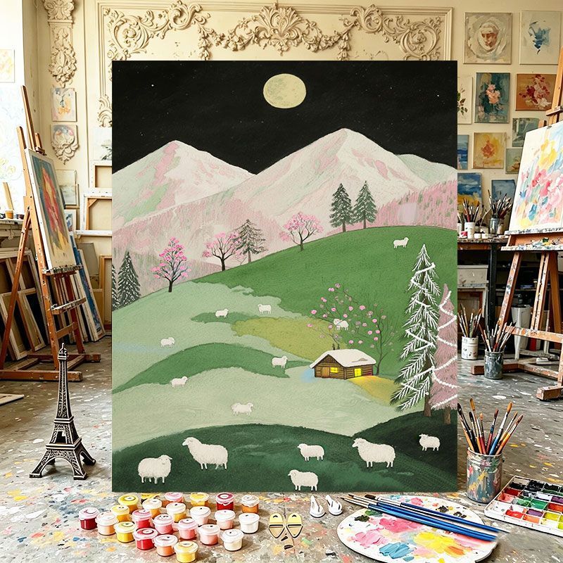 Scenic Mountain Landscape Canvas Art Print Kalsten