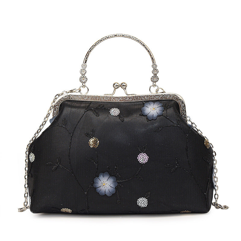 Floral Embroidered Evening Purse