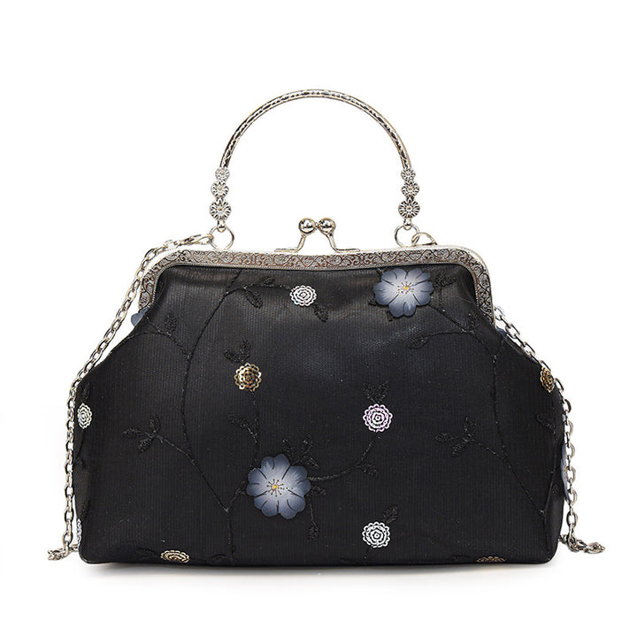 Floral Embroidered Evening Purse