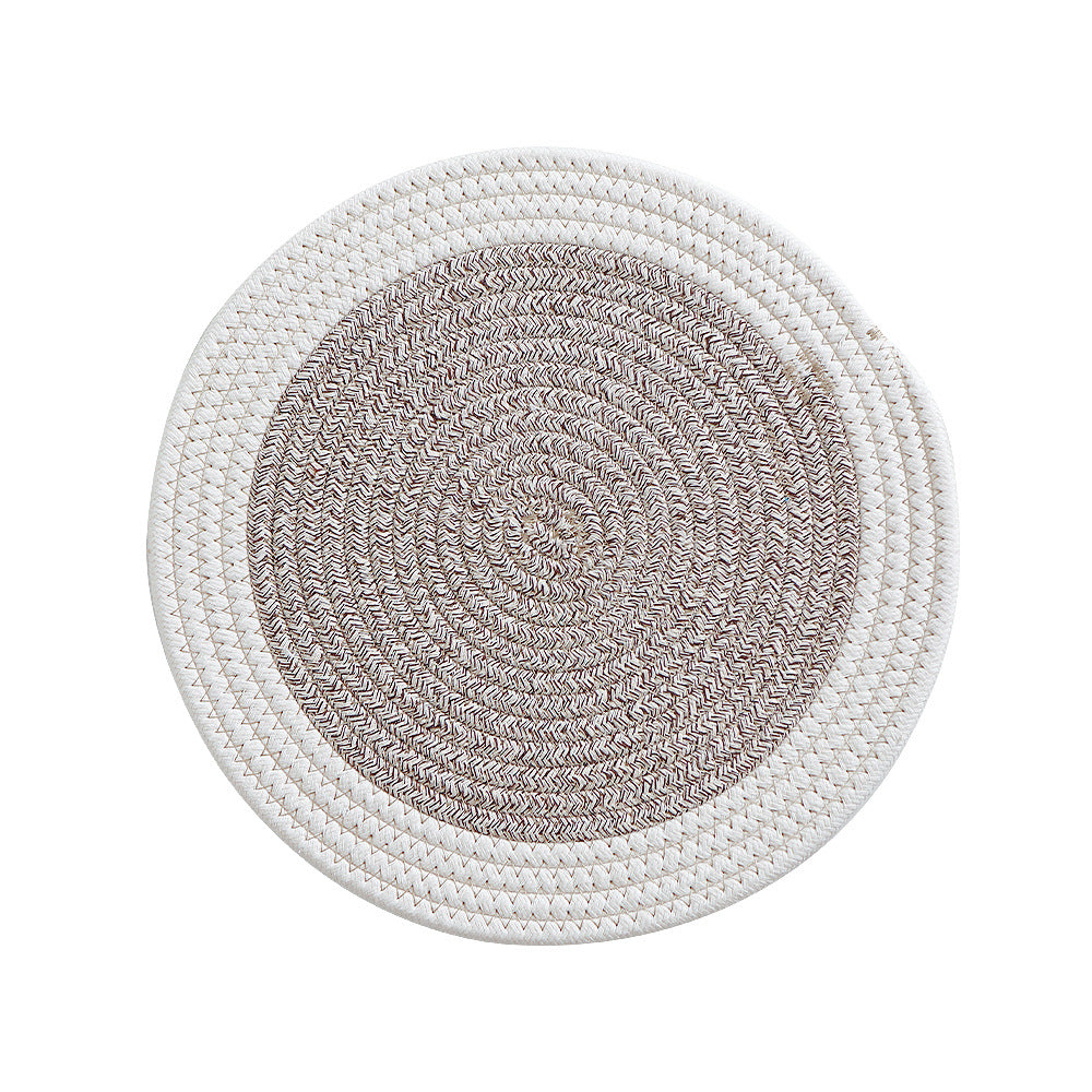 Round woven cotton braided rug for living and entrance area Kalsten