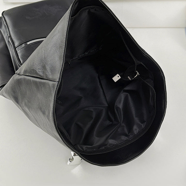 Roll-Top Leather Backpack