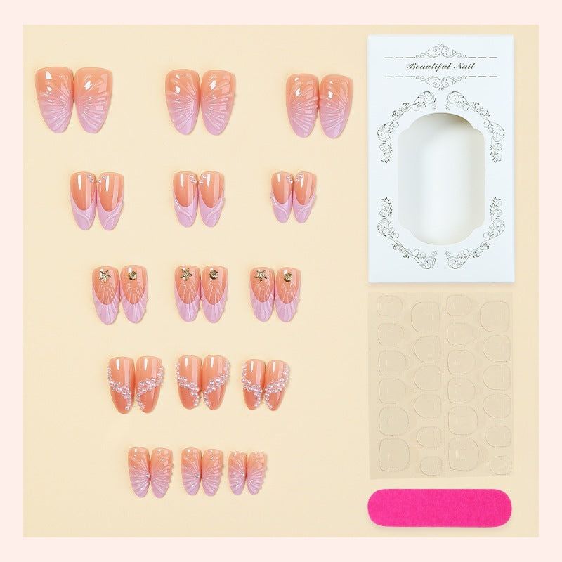 Nail art set with elegant pearl and shell motifs Kalsten