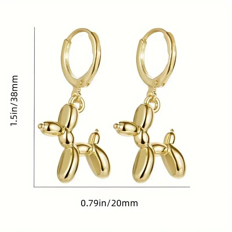 Playful Dog Pet Earrings Made of High-Quality Metal Kalsten