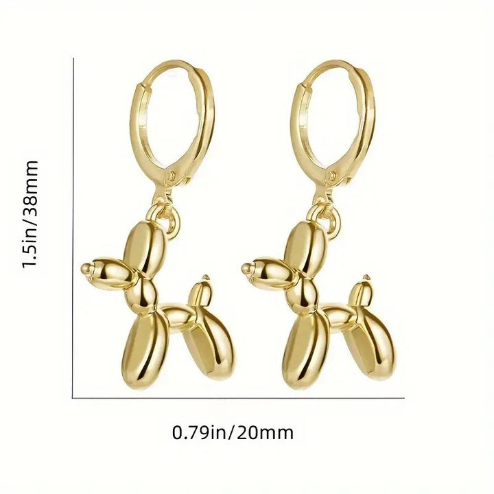 Playful Dog Pet Earrings Made of High-Quality Metal Kalsten