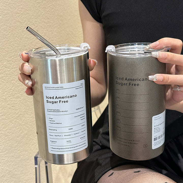 Women’s insulated mug with integrated straw and practical lid Kalsten