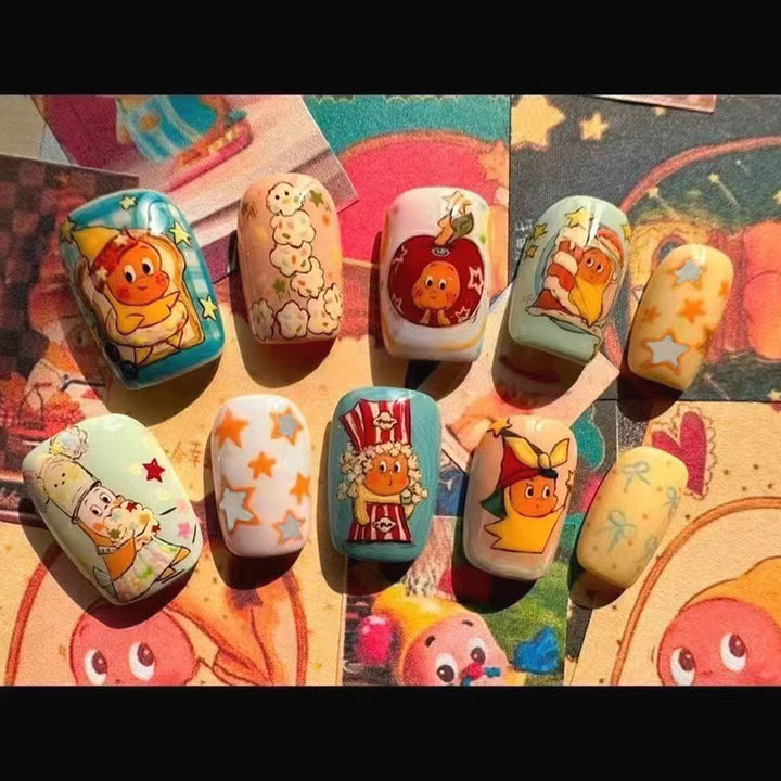 Playful Cat-Themed Press-On Nail Art Kalsten