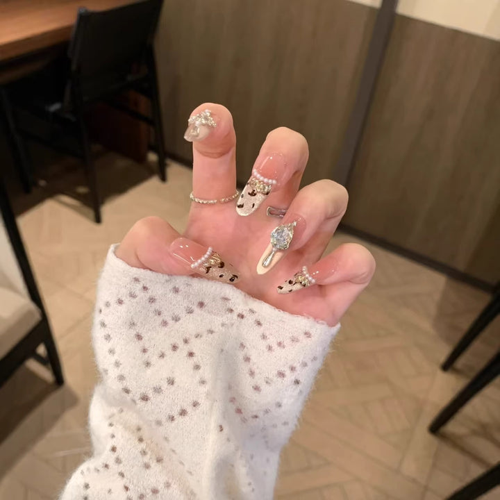 Glamorous Rhinestone Nail Extensions