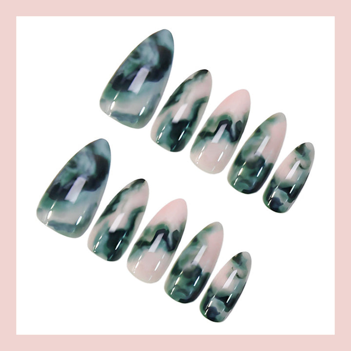 Artificial nail set with luxurious marble designs Kalsten