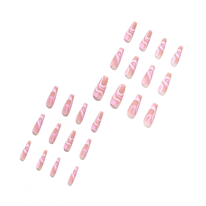 Artificial nail extensions with elegant wave design Kalsten