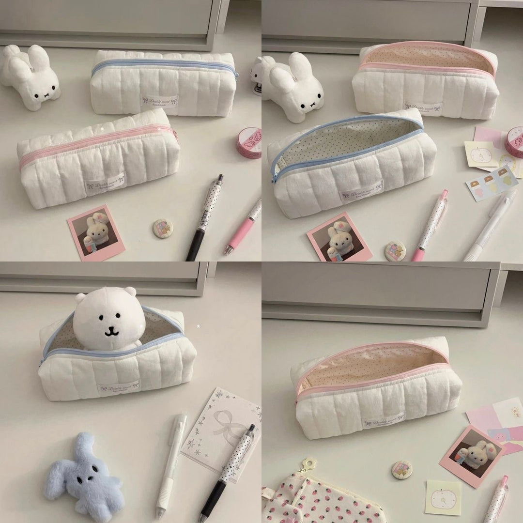 Quilted Cosmetic Pencil Case