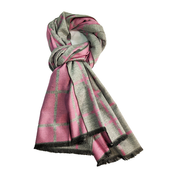 Women's Elegant and Warm Scarf with Modern Check Pattern Kalsten