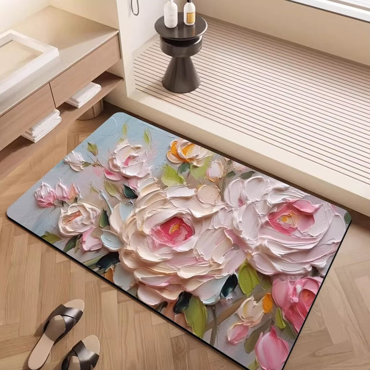 Artistic Floral Pattern Area Mat Kalsten