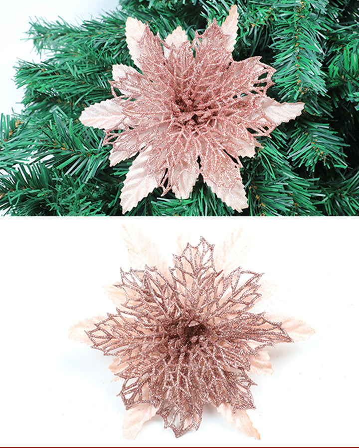 Glittering Holiday Floral Accent Ornament Kalsten