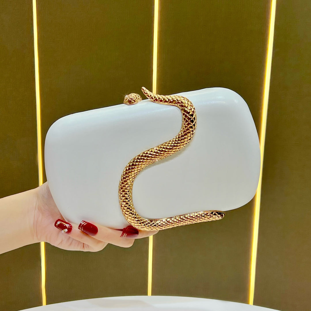 Stylish Snake-Detail Evening Clutch