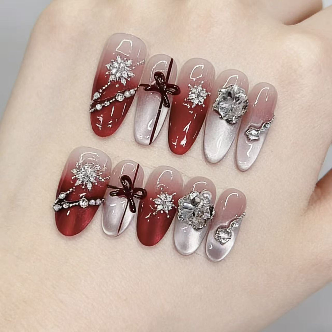 Luxury Rhinestone and Gradient Press-On Nail Set Kalsten