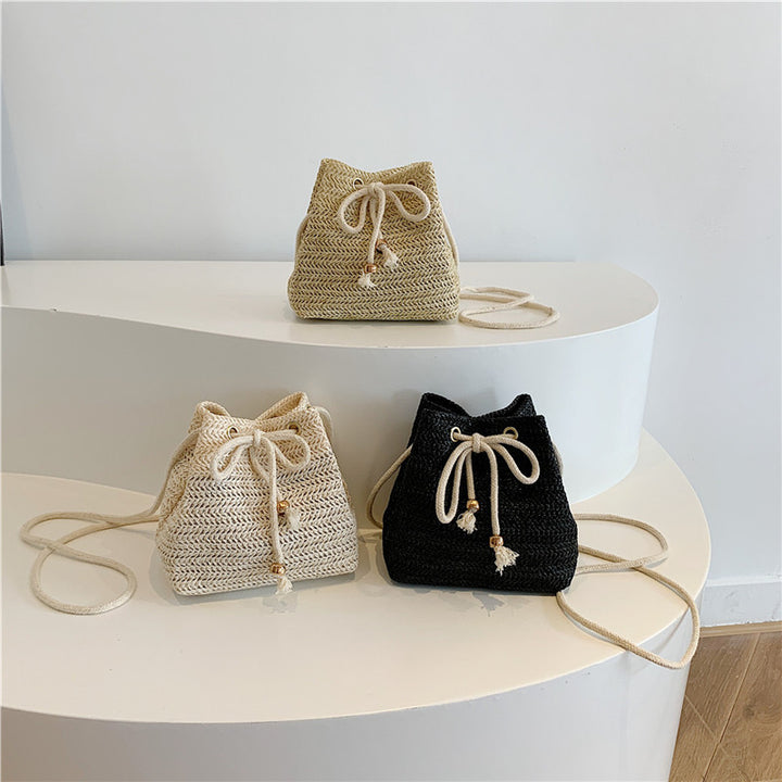 Bohemian-Inspired Woven Mini Drawstring Bag Kalsten