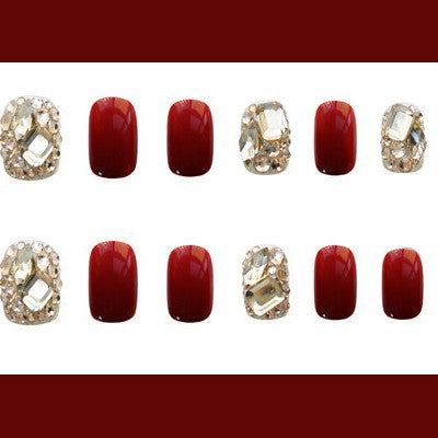 Glamorous Crystal-Embellished Press-On Nails
