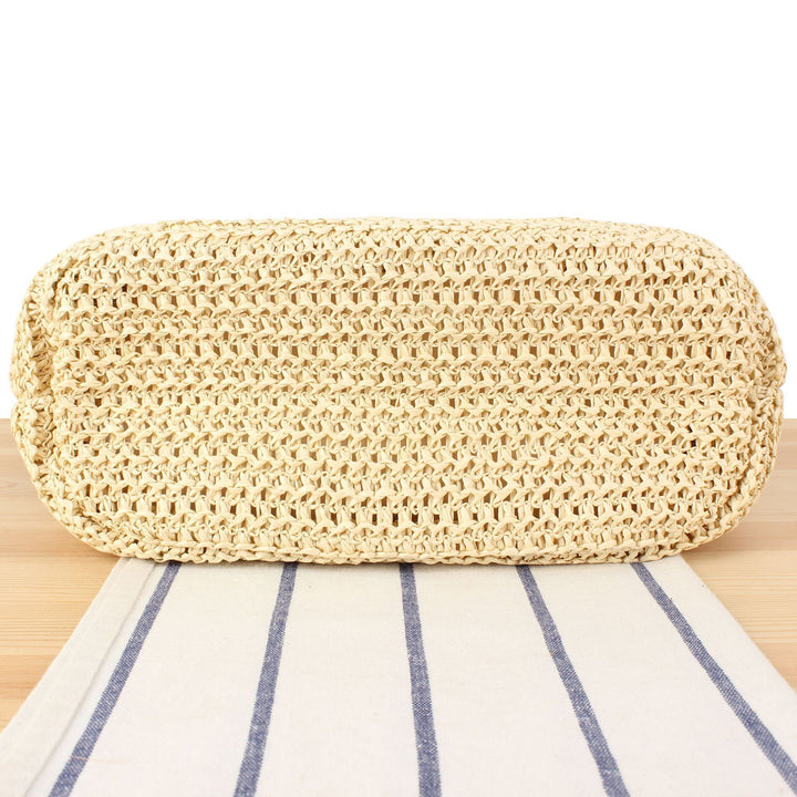 Handbag Made of Natural Braided Material with Elegant Leather Straps Kalsten