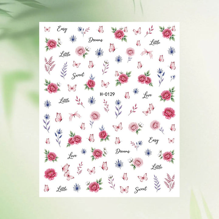 Floral Nail Art Sticker Sheet