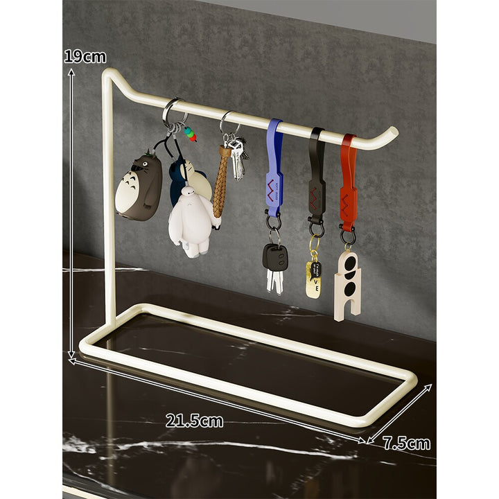 Slim Desktop Keychain & Accessories Hanging Stand with Minimal Metal Frame