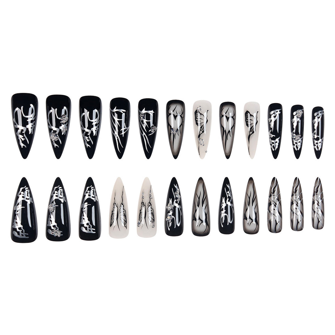Gothic-Inspired Stiletto Press-On Nails Kalsten