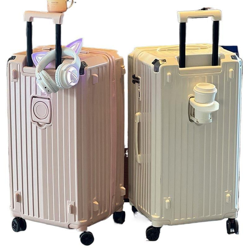 Hard-shell suitcase with extended storage space and double safety lock Kalsten