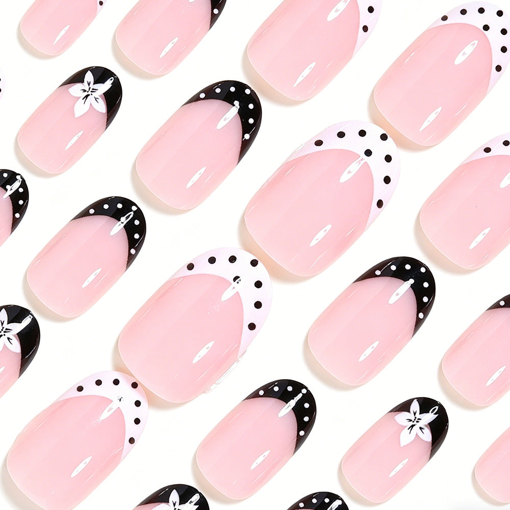 Decorative French Tip Press-On Nails Kalsten