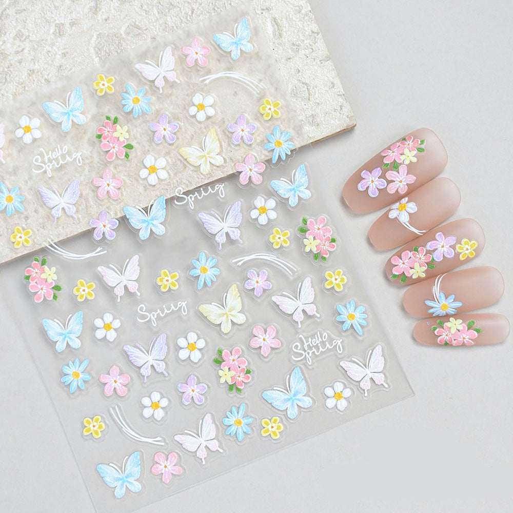 Floral and Butterfly Nail Art Sticker Set
