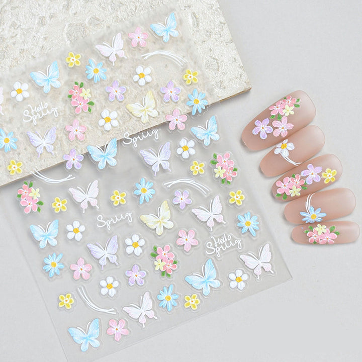 Floral and Butterfly Nail Art Sticker Set