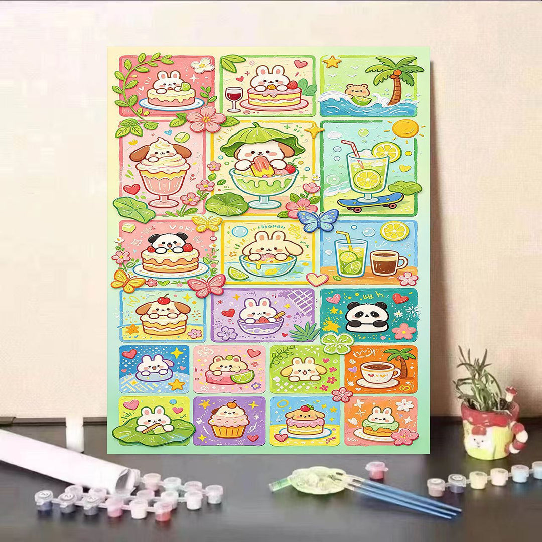 Colorful Animal-Themed DIY Paint by Numbers Kit Kalsten