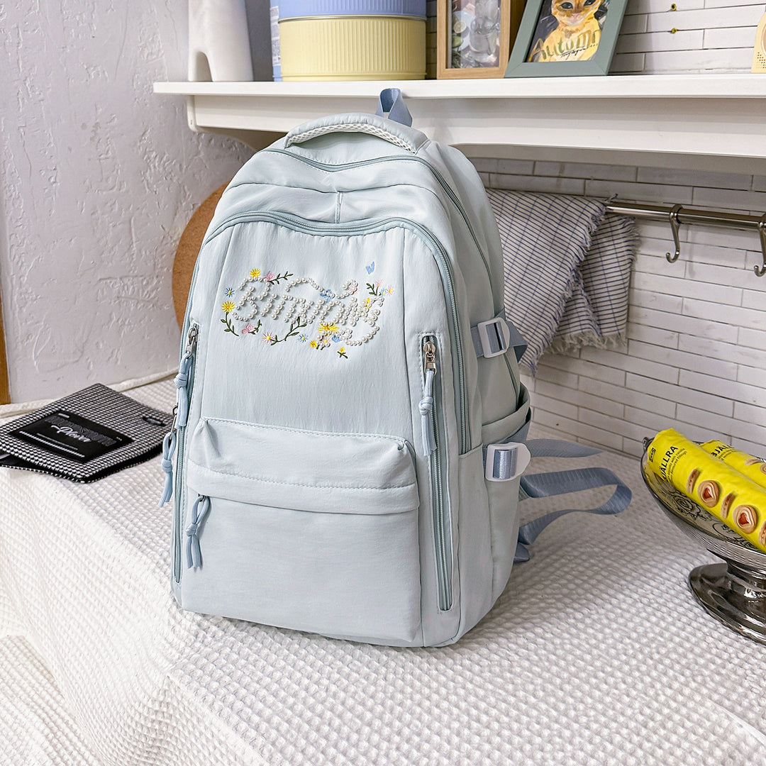 Embroidered Multi-Pocket Backpack Kalsten