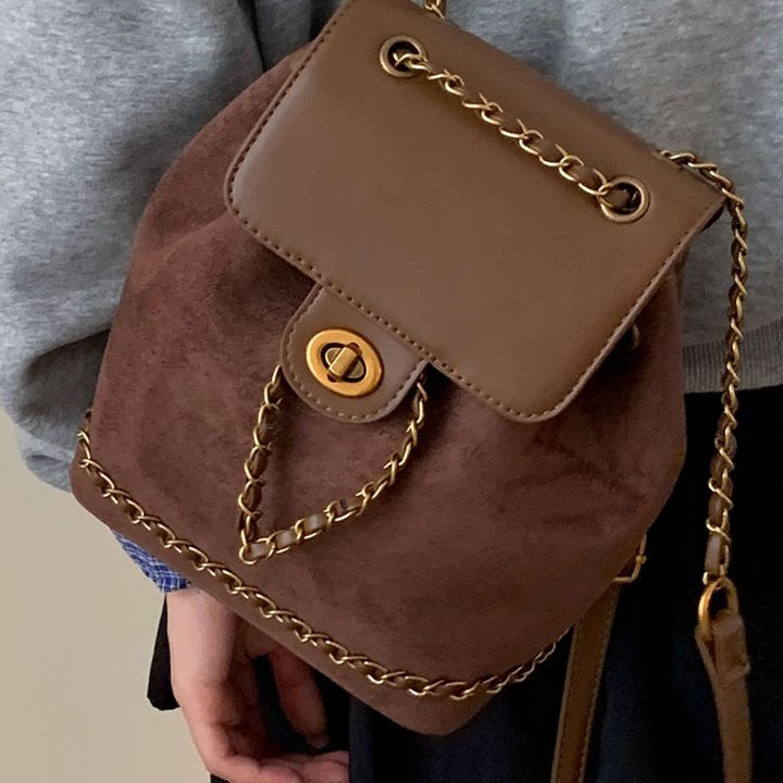 Chic Suede Drawstring Backpack Kalsten