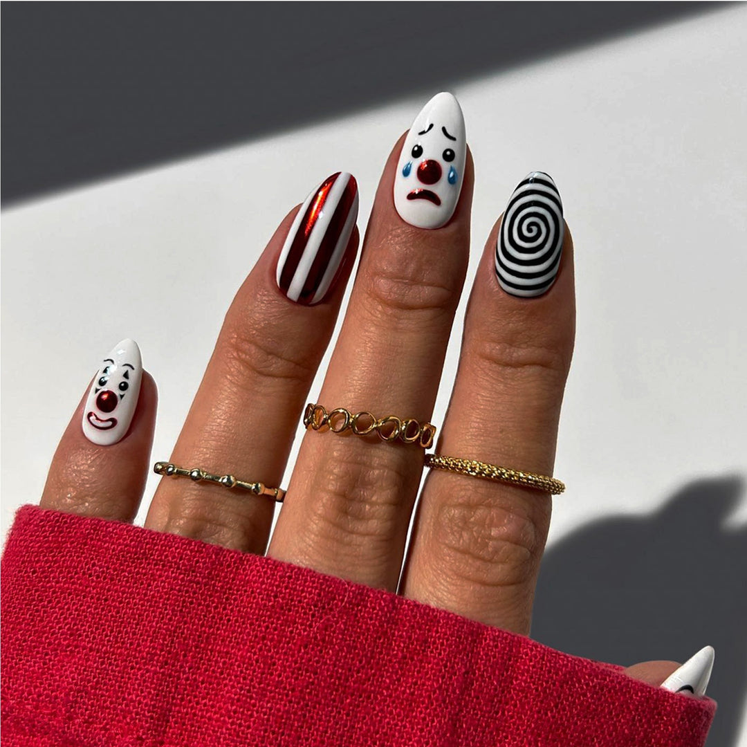 Creative Nail Art Set with Clown Motifs Kalsten