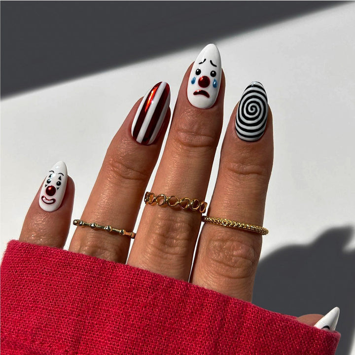 Creative Nail Art Set with Clown Motifs Kalsten