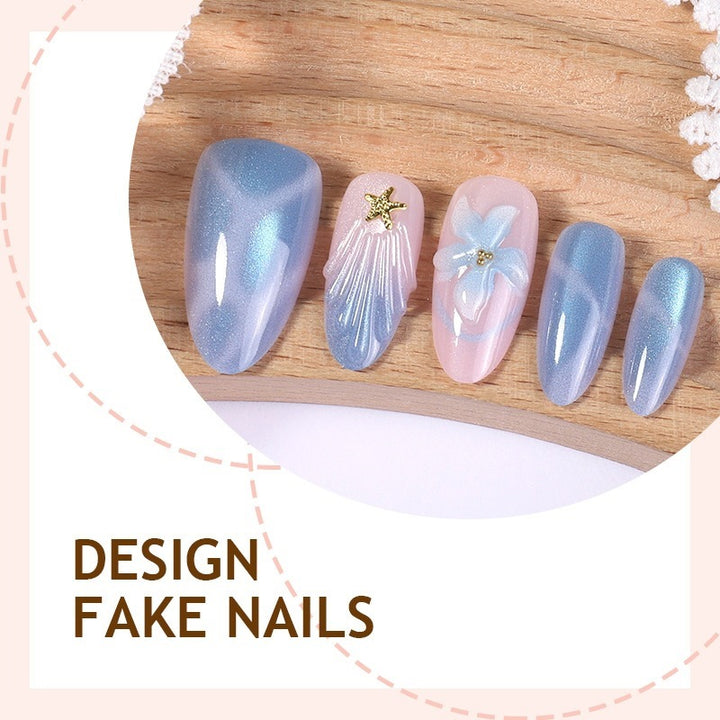 Art nail set with glitter and flower designs Kalsten