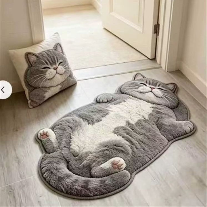 Cat-Shaped Area Rug