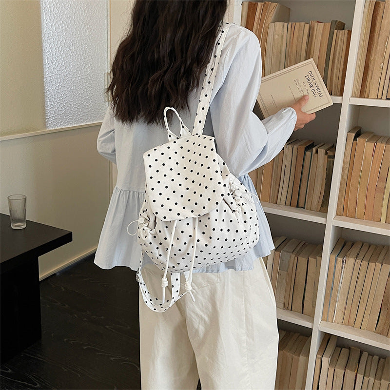 Casual Drawstring Polka Dot Backpack Kalsten
