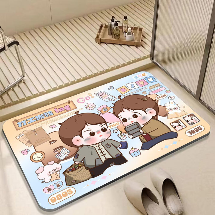 Cartoon-Themed Anti-Slip Bath Mat