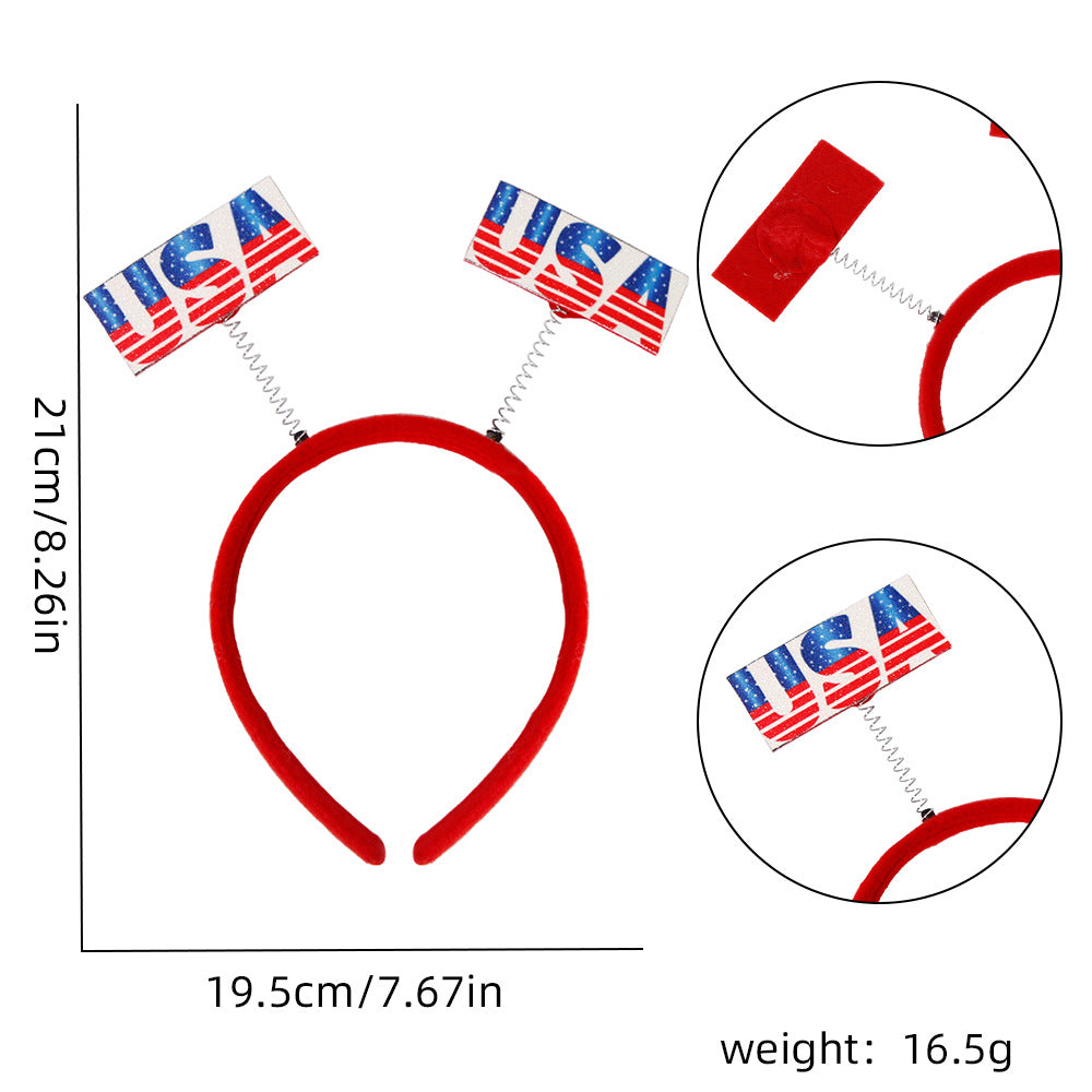Unisex nan patriotic star antenna headband with ribbon streamers Kalsten