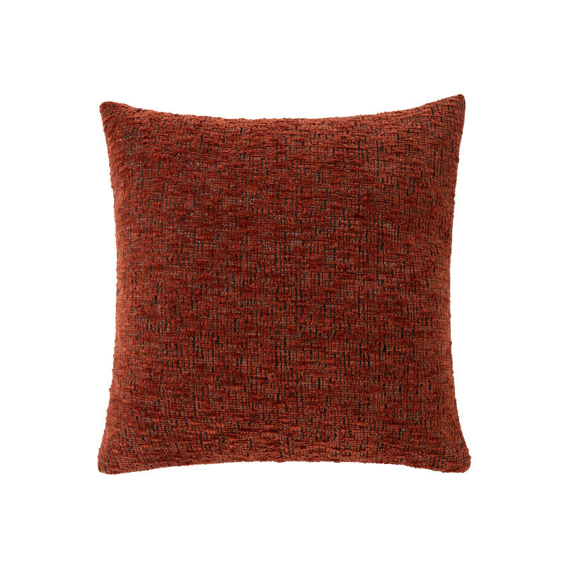 Rectangular chenille decorative cushion with textured surface