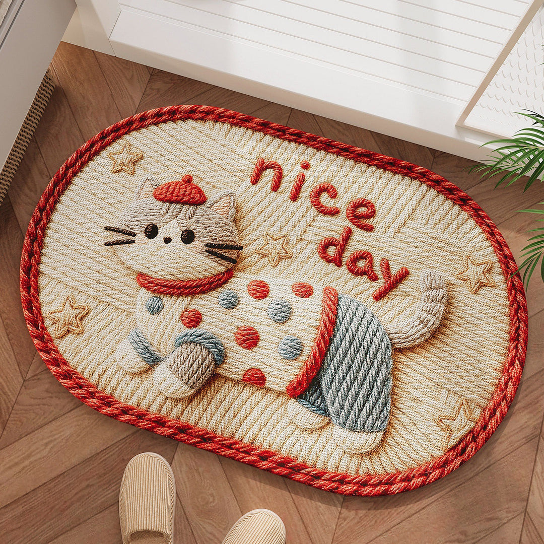 Cartoon Dog-Themed Bath Rug for Bathroom