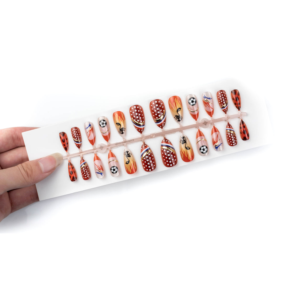 Soccer-Themed Press-On Nail Art Set